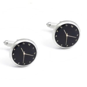 vintage black clock cufflinks